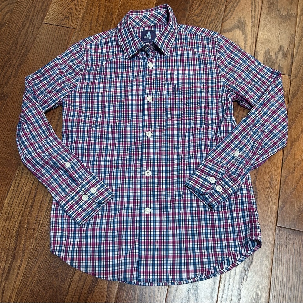 johnnie-O Boy’s Red and Blue Plaid Shirt